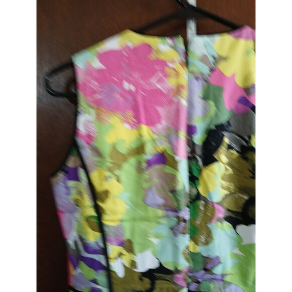 Calvin Klein Dress Womens 6 Watercolor Floral Sleeveless Sheath Artsy Career - Picture 13 of 16